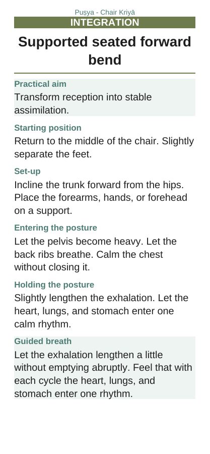 Puṣya — On a chair, page 6