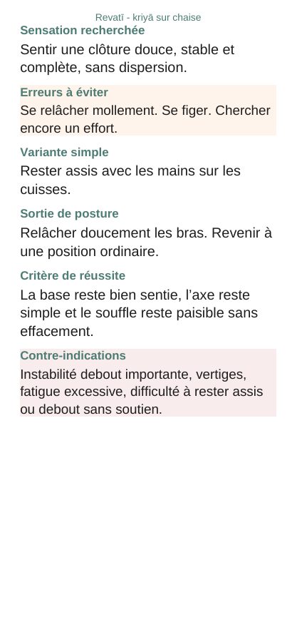 Revatī — Sur chaise, page 5