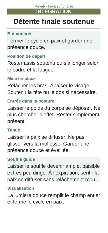 Revatī — Sur chaise, page 6