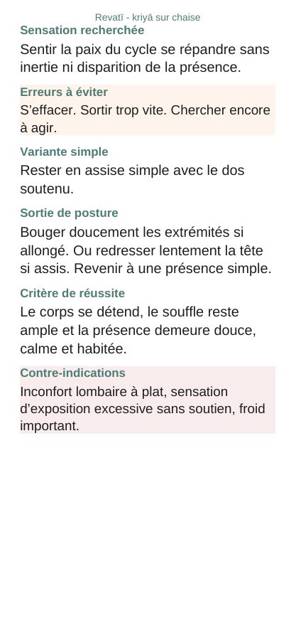 Revatī — Sur chaise, page 7